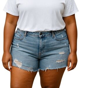 💎 Aerie Distressed Jean Shorts Blue